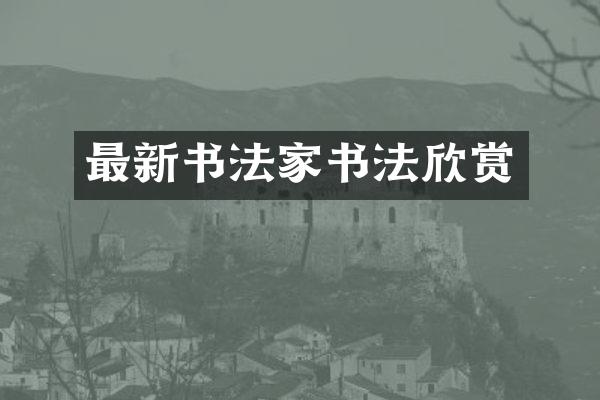 最新书法家书法欣赏