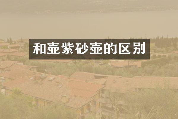 和壶紫砂壶的区别