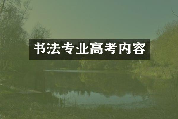 书法专业高考内容