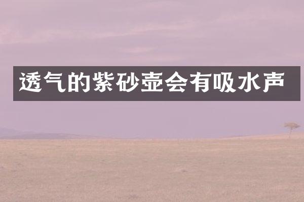 透气的紫砂壶会有吸水声