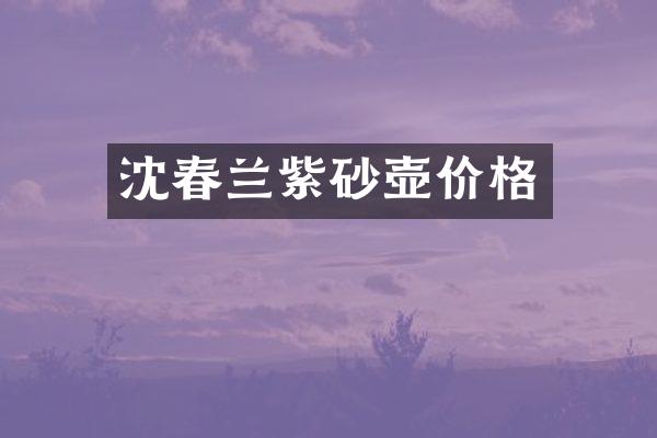 沈春兰紫砂壶价格