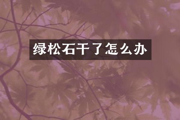 绿松石干了怎么办