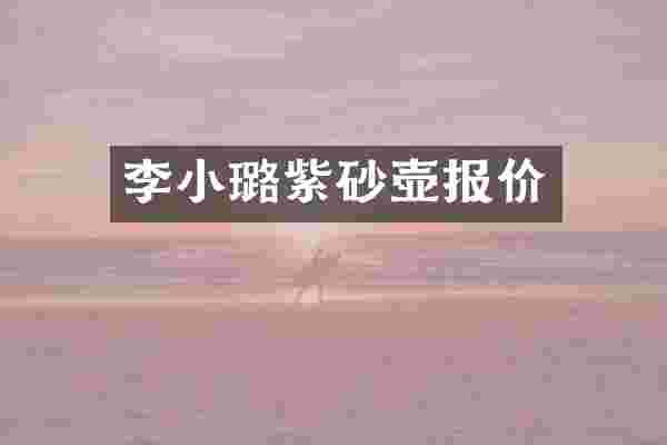 李小璐紫砂壶报价