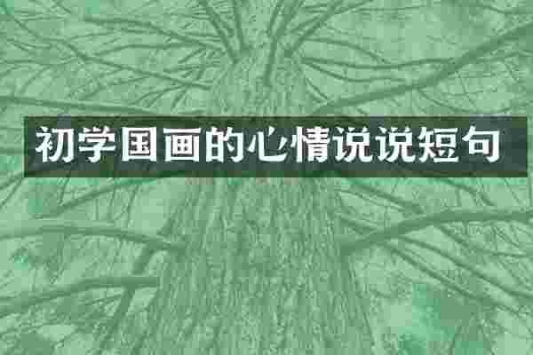 初学国画的心情说说短句