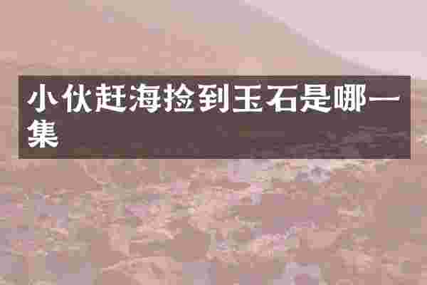 小伙赶海捡到玉石是哪一集