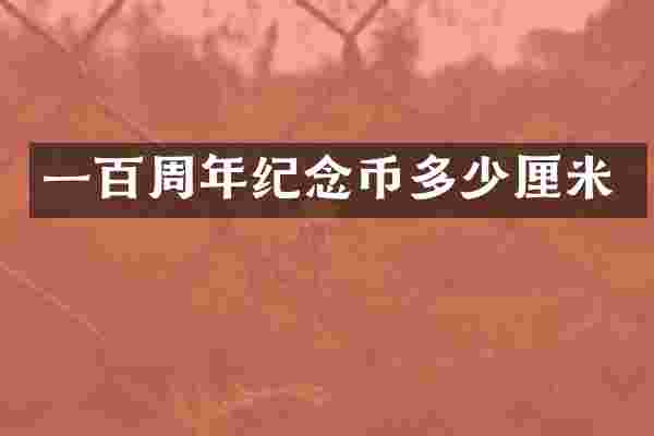 一百周年纪念币多少厘米