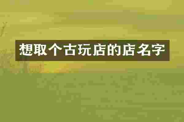 想取个古玩店的店名字
