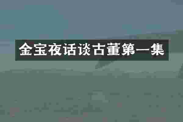 金宝夜话谈古董第一集