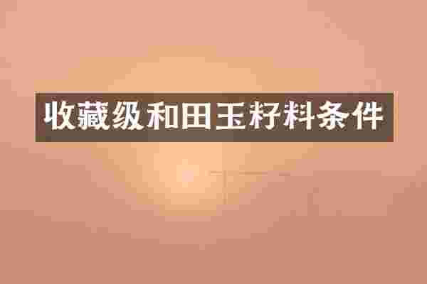收藏级和田玉籽料条件