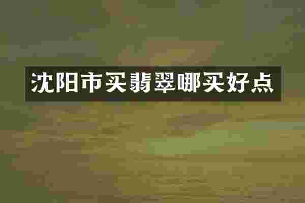 沈阳市买翡翠哪买好点