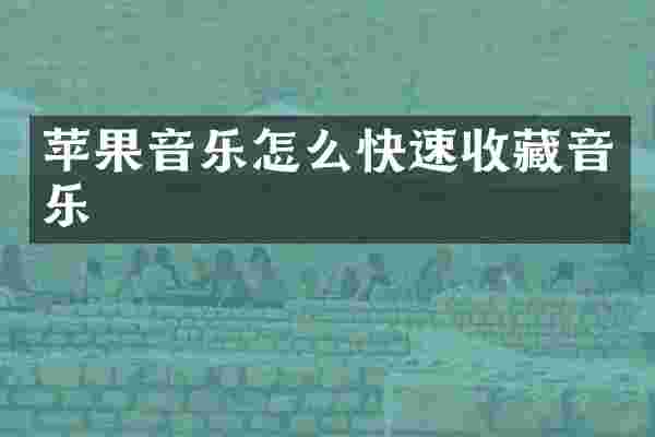 苹果音乐怎么快速收藏音乐