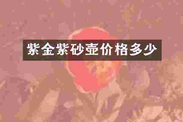 紫金紫砂壶价格多少