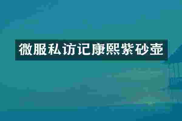 微服私访记康熙紫砂壶