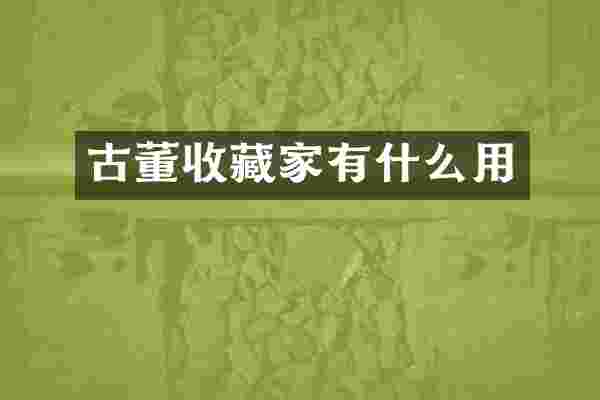 古董收藏家有什么用