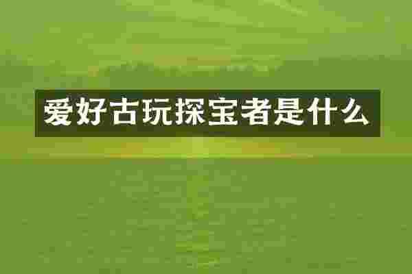 爱好古玩探宝者是什么