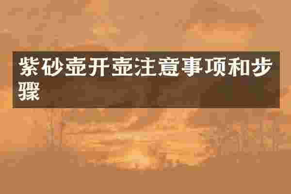 紫砂壶开壶注意事项和步骤