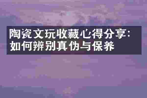 陶瓷文玩收藏心得分享：如何辨别真伪与保养