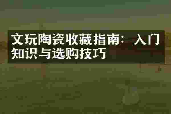文玩陶瓷收藏指南：入门知识与选购技巧