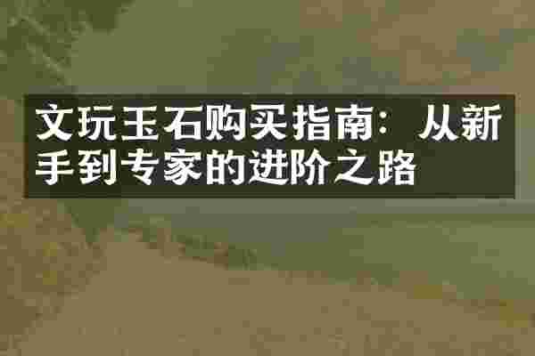 文玩玉石购买指南：从新手到专家的进阶之路