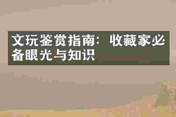 文玩鉴赏指南：收藏家必备眼光与知识