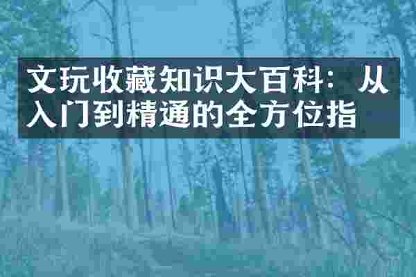 文玩收藏知识大百科：从入门到精通的全方位指南