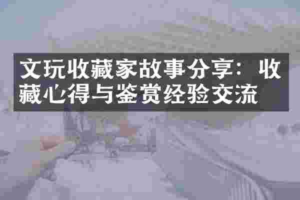 文玩收藏家故事分享：收藏心得与鉴赏经验交流