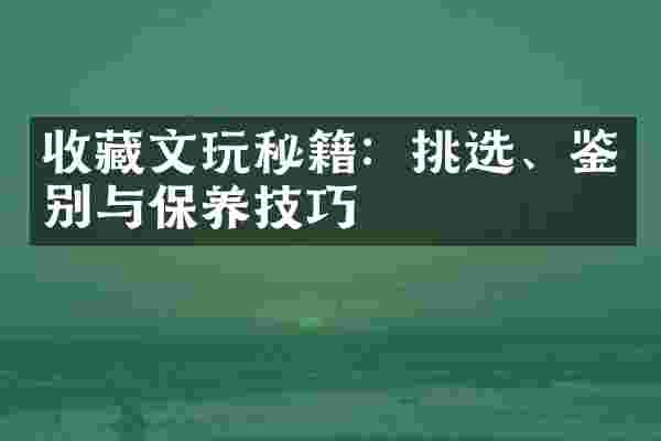 收藏文玩秘籍：挑选、鉴别与保养技巧