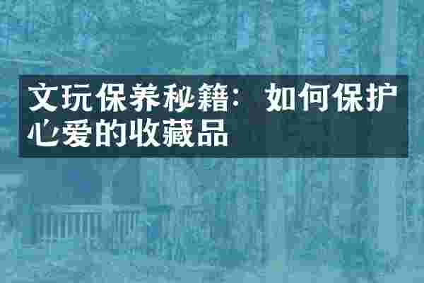 文玩保养秘籍：如何保护心爱的收藏品