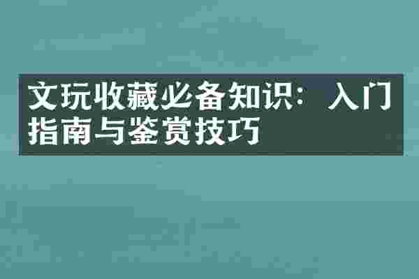 文玩收藏必备知识：入门指南与鉴赏技巧