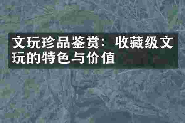 文玩珍品鉴赏：收藏级文玩的特色与价值