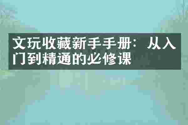 文玩收藏新手手册：从入门到精通的必修课