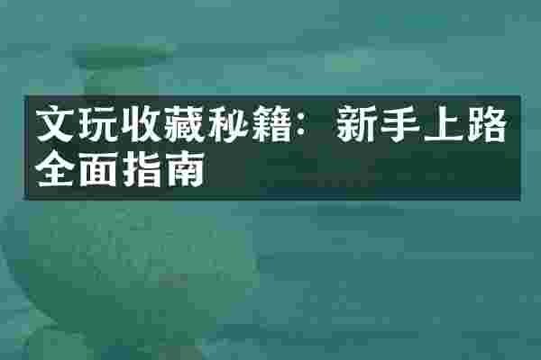 文玩收藏秘籍：新手上路全面指南