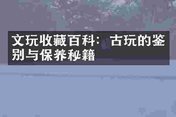 文玩收藏百科：古玩的鉴别与保养秘籍