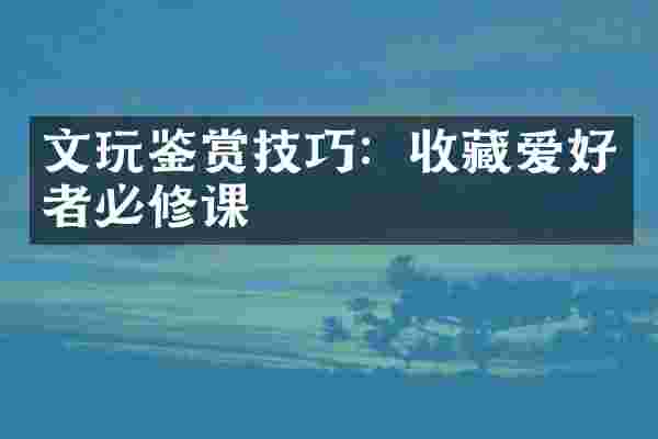 文玩鉴赏技巧：收藏爱好者必修课
