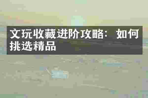 文玩收藏进阶攻略：如何挑选精品