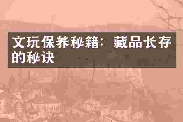 文玩保养秘籍：藏品长存的秘诀