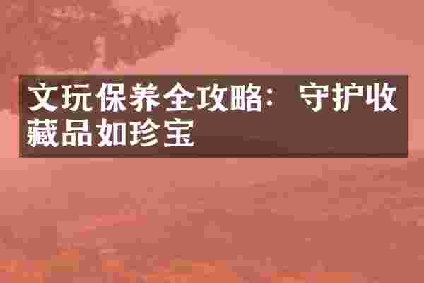 文玩保养全攻略：守护收藏品如珍宝