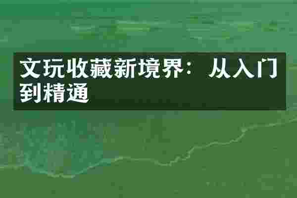 文玩收藏新境界：从入门到精通