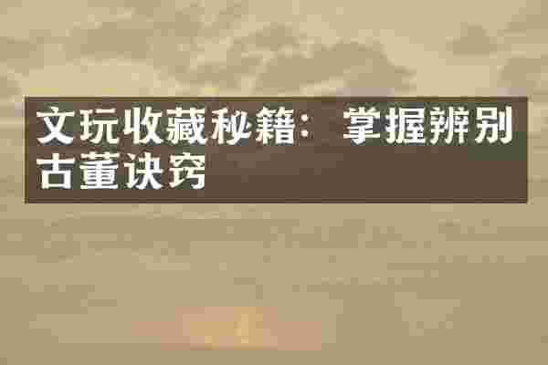 文玩收藏秘籍：掌握辨别古董诀窍