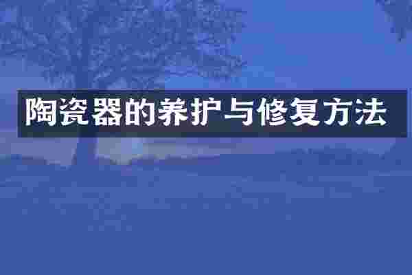 陶瓷器的养护与修复方法