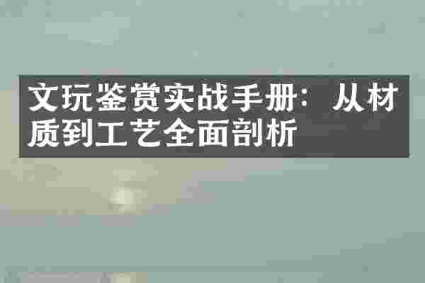 文玩鉴赏实战手册：从材质到工艺全面剖析