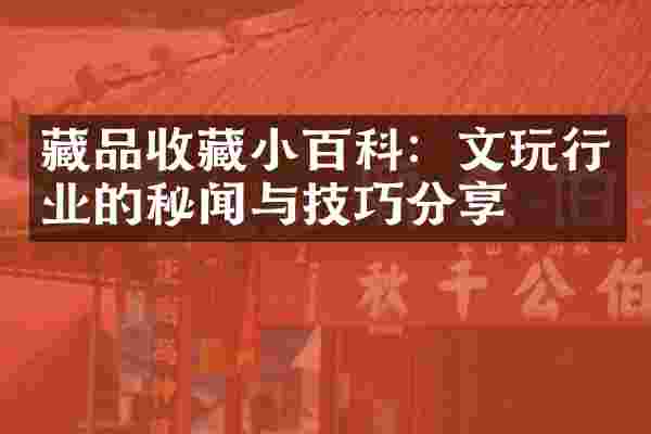 藏品收藏小百科：文玩行业的秘闻与技巧分享
