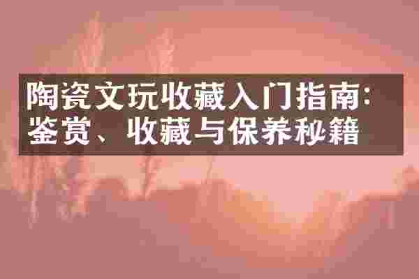 陶瓷文玩收藏入门指南：鉴赏、收藏与保养秘籍
