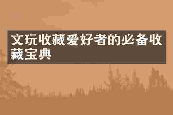 文玩收藏爱好者的必备收藏宝典
