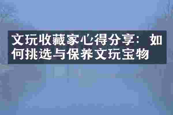 文玩收藏家心得分享：如何挑选与保养文玩宝物