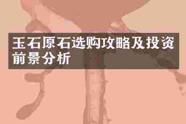 玉石原石选购攻略及投资前景分析