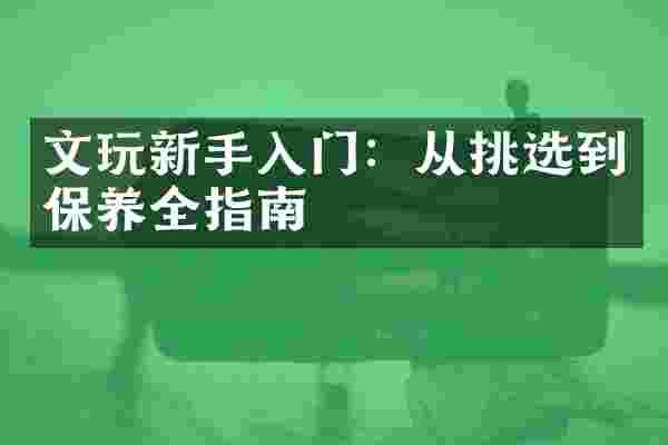 文玩新手入门：从挑选到保养全指南