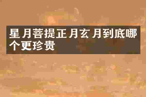 星月菩提正月玄月到底哪个更珍贵