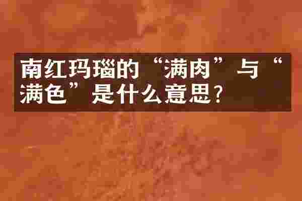 南红玛瑙的“满肉”与“满色”是什么意思？