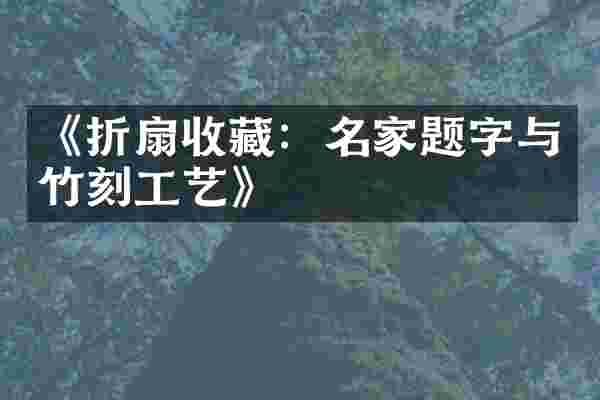 《折扇收藏：名家题字与竹刻工艺》